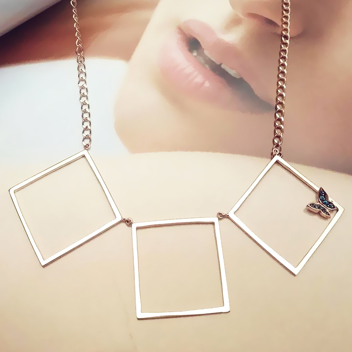 14k 18k 나비스퀘어 롱 목걸이