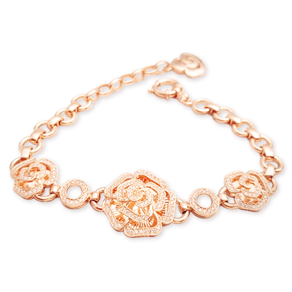 14k 18k 버라이어티 장미 팔찌