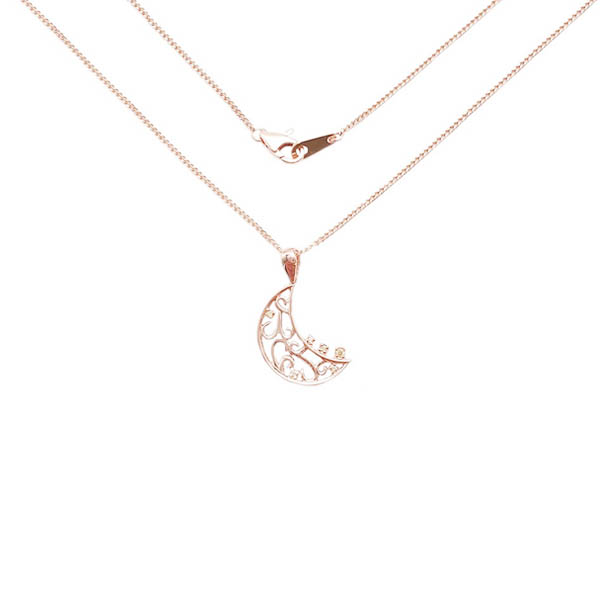 14k 글리터 문 큐빅 목걸이