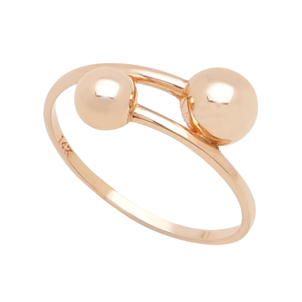 14k 18k 빅 더블 볼 반지