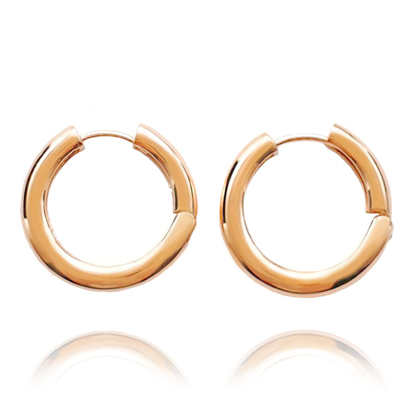 14k 18k 볼드 심플 라인 원터치 귀걸이