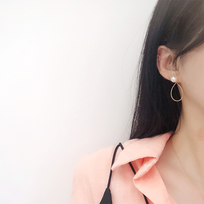 14k 18k 물방울 진주 귀걸이
