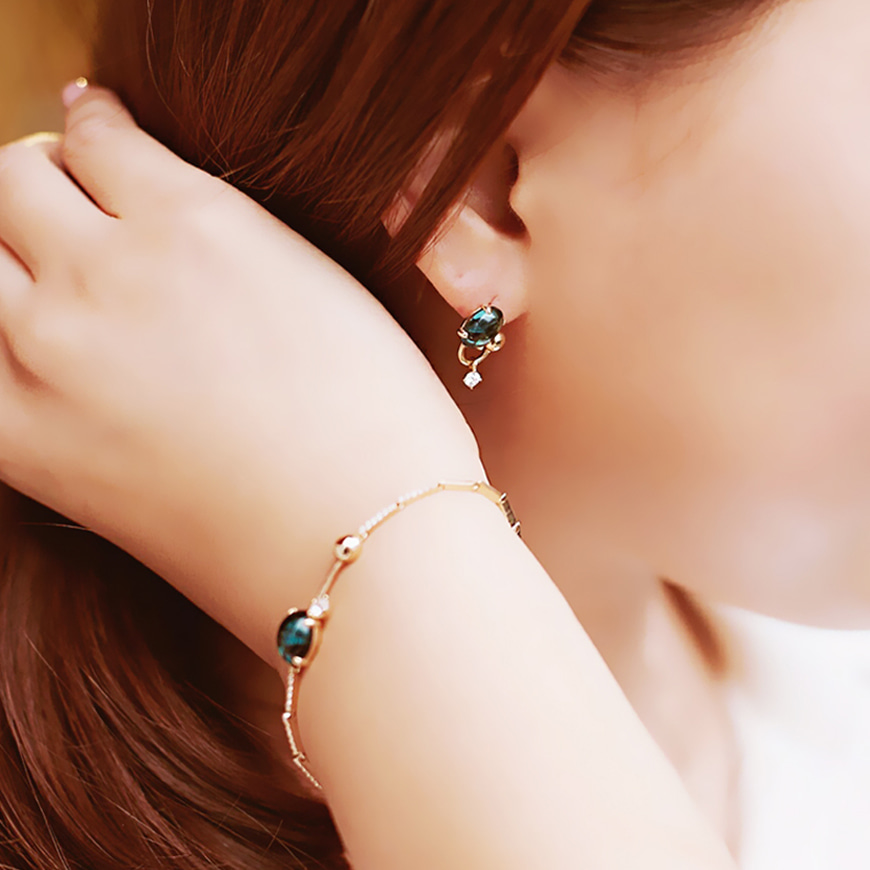 14k 18k 런던블루토파즈 핀귀걸이
