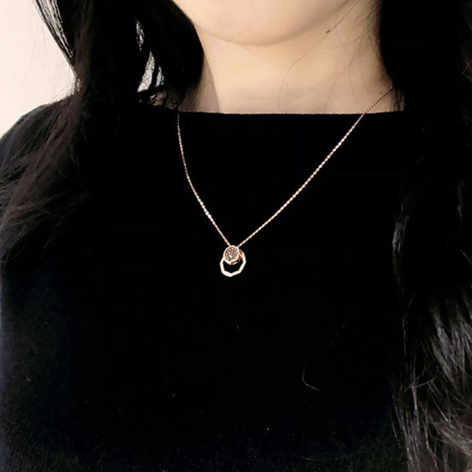 14k 18k 심플 브라우니 꼬냑 목걸이