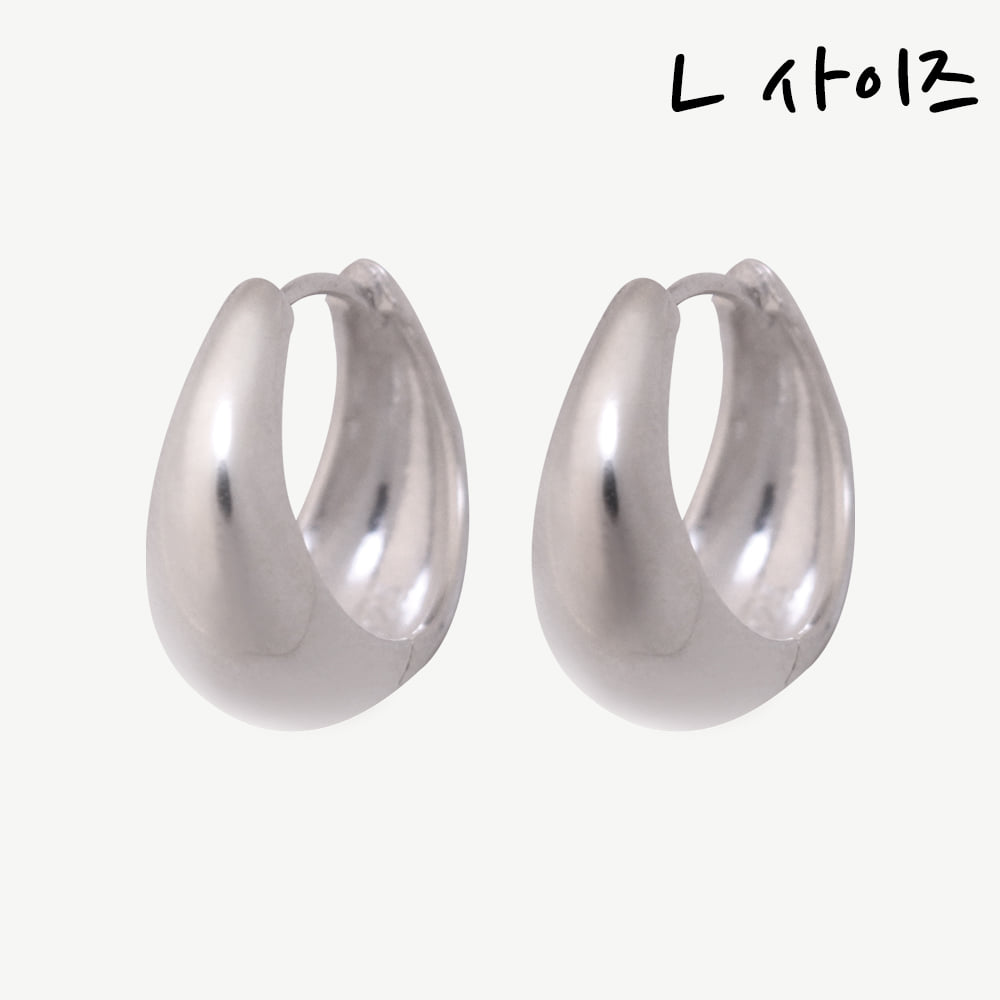 실버 물방울 고마루 귀걸이 L 상세